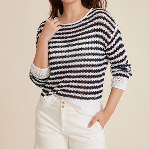 Maurices Navy and White Striped Sweater